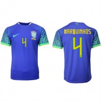 Billiga Brasilien Marquinhos #4 Borta fotbollskläder VM 2022 Kortärmad
